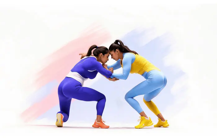 Female Wrestling Match Concept 3D Artwork Illustration